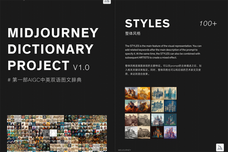 《Midjourney中英双语图文辞典》免费开放下载！AI 绘画新手到高手，一本就够了